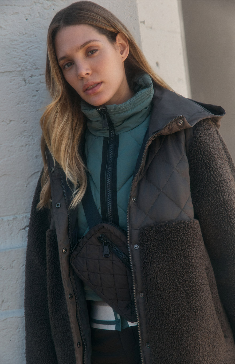 Alp N Rock Tahoe Jacket, brown shearling jacket with hood for women