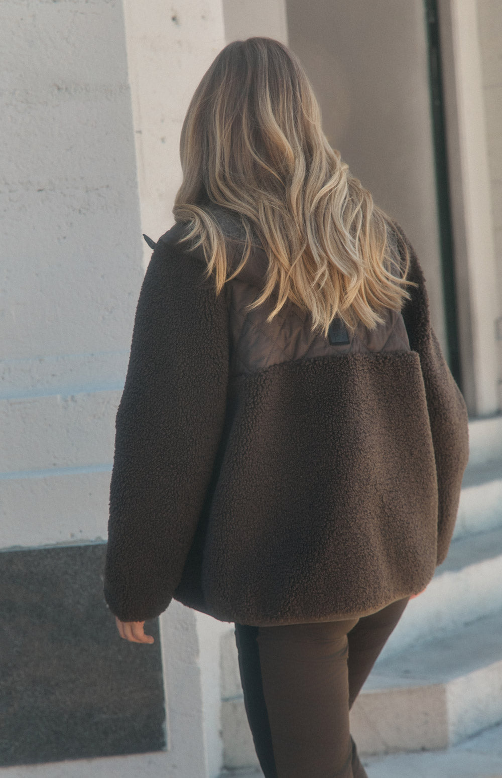 Alp N Rock Tahoe Jacket, brown shearling jacket with hood for women