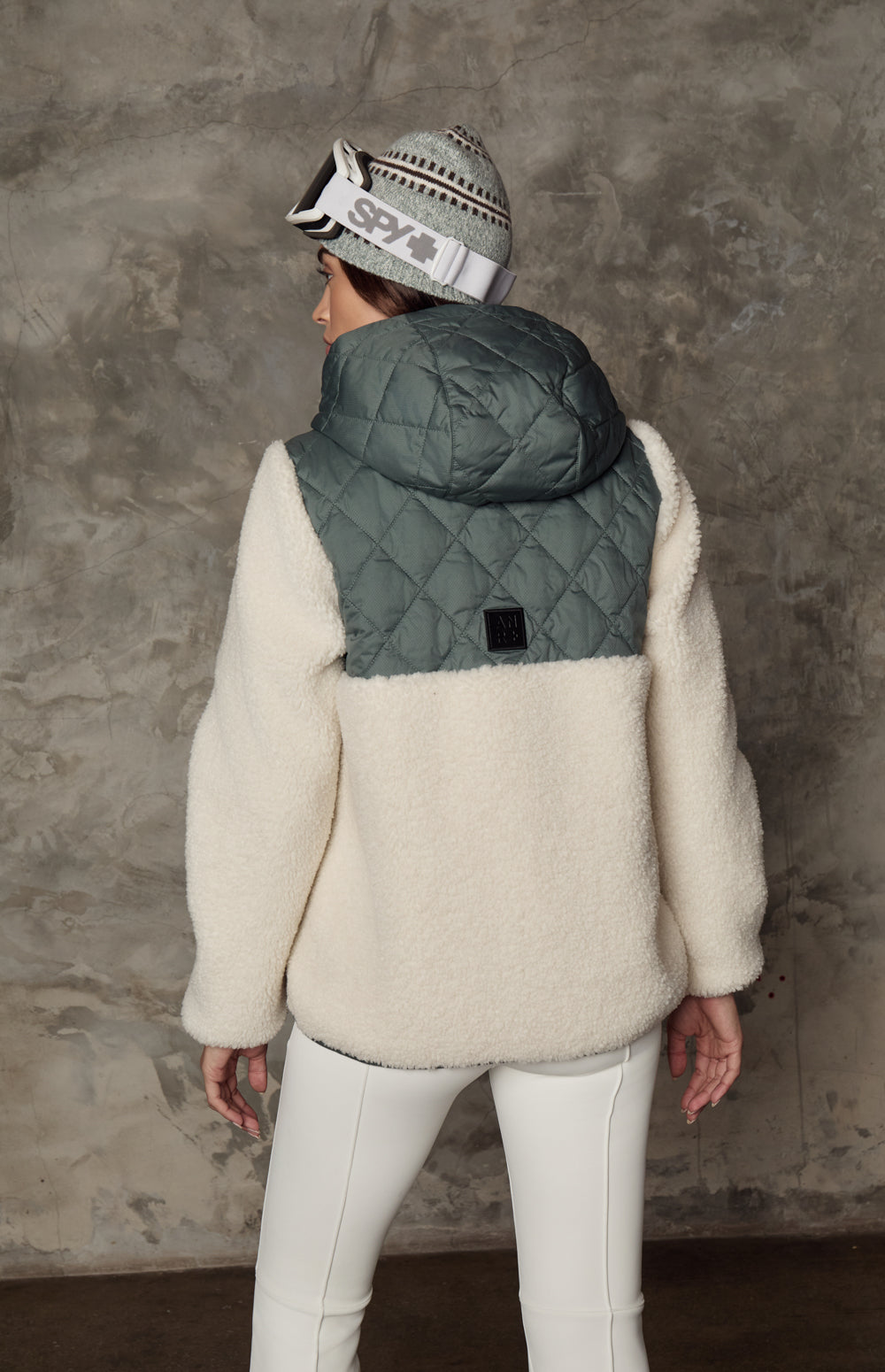 Alp N Rock Tahoe Jacket, green shearling zip jacket with hood for women