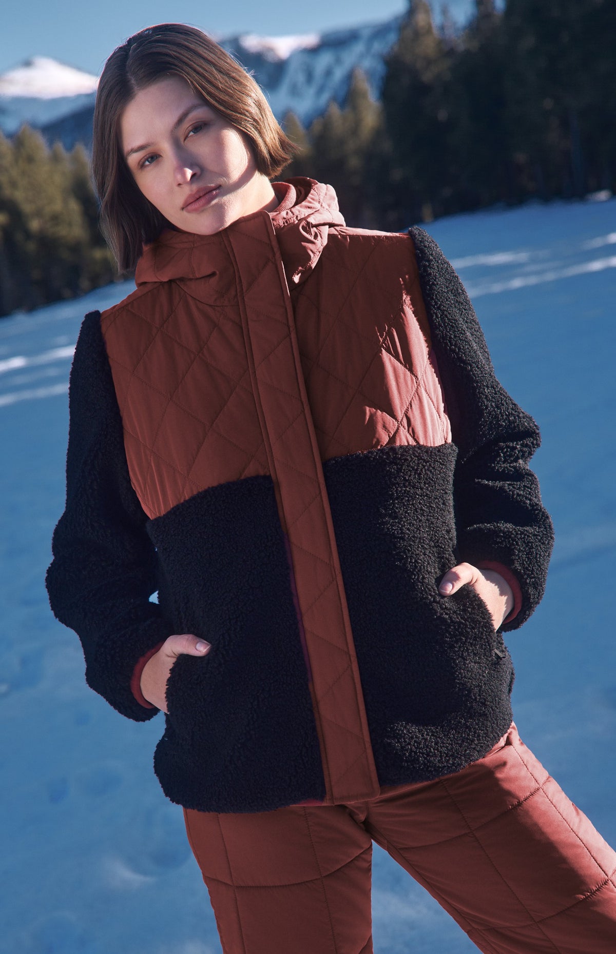 Tahoe Hooded Shearling Jacket, Russet | Alp N Rock Alp N Rock Womens Outerwear Tahoe Hooded Shearling Jacket | Russet