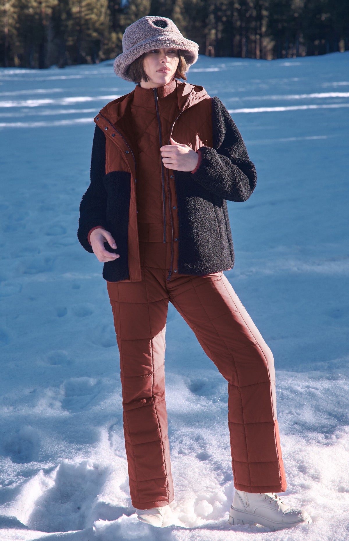 Tahoe Hooded Shearling Jacket, Russet | Alp N Rock Alp N Rock Womens Outerwear Tahoe Hooded Shearling Jacket | Russet