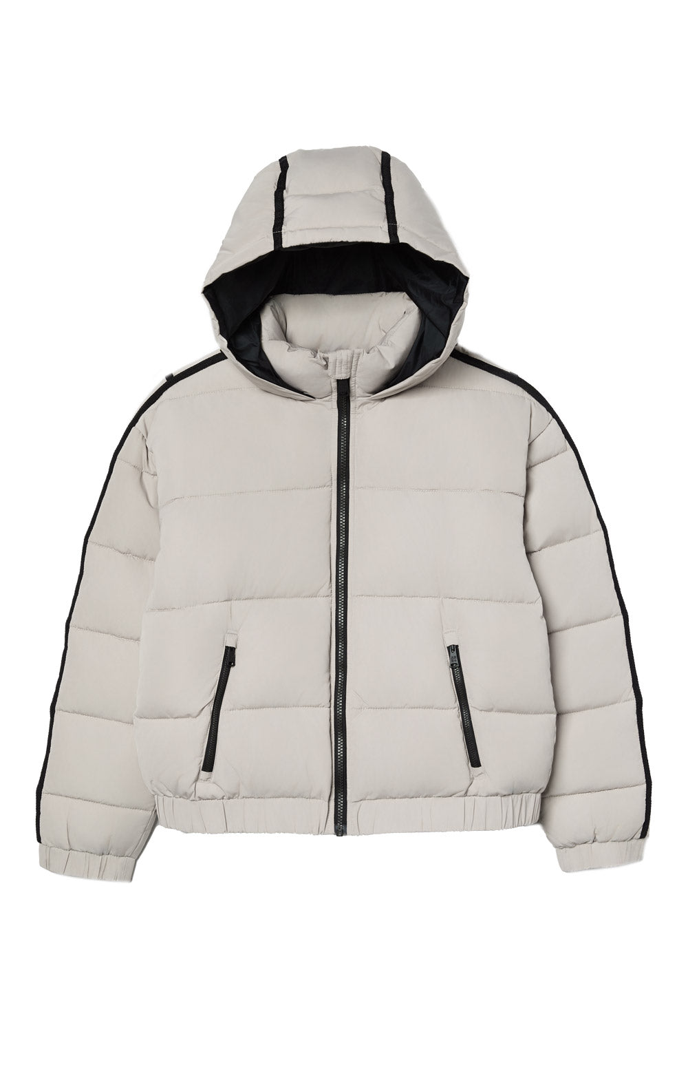 Alp N Rock Whitney Puffer Jacket, warm beige puffer jacket with hood for women