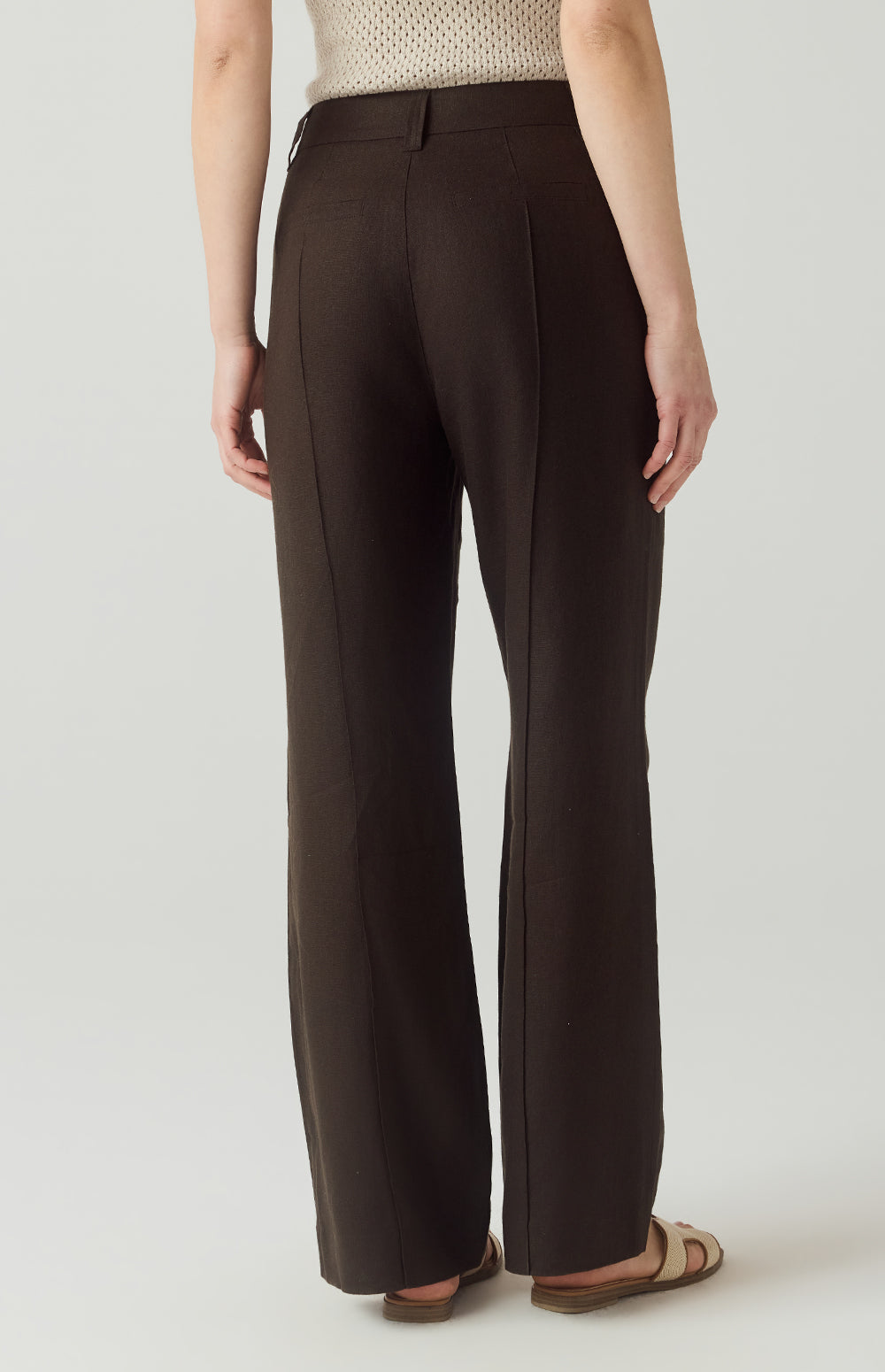 Alp N Rock Bianca Pant, dark brown wide leg linen pant for women