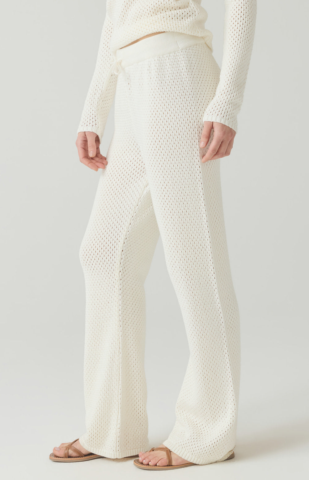 Alp N Rock Brianna Pant, off white straight leg sweater pant with drawstring waist