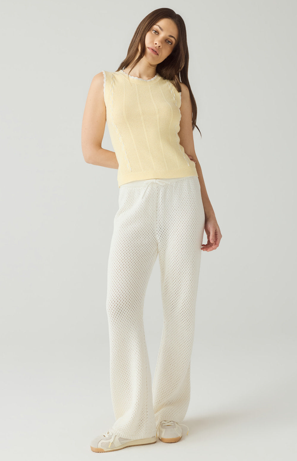 Alp N Rock Brianna Pant, off white straight leg sweater pant with drawstring waist