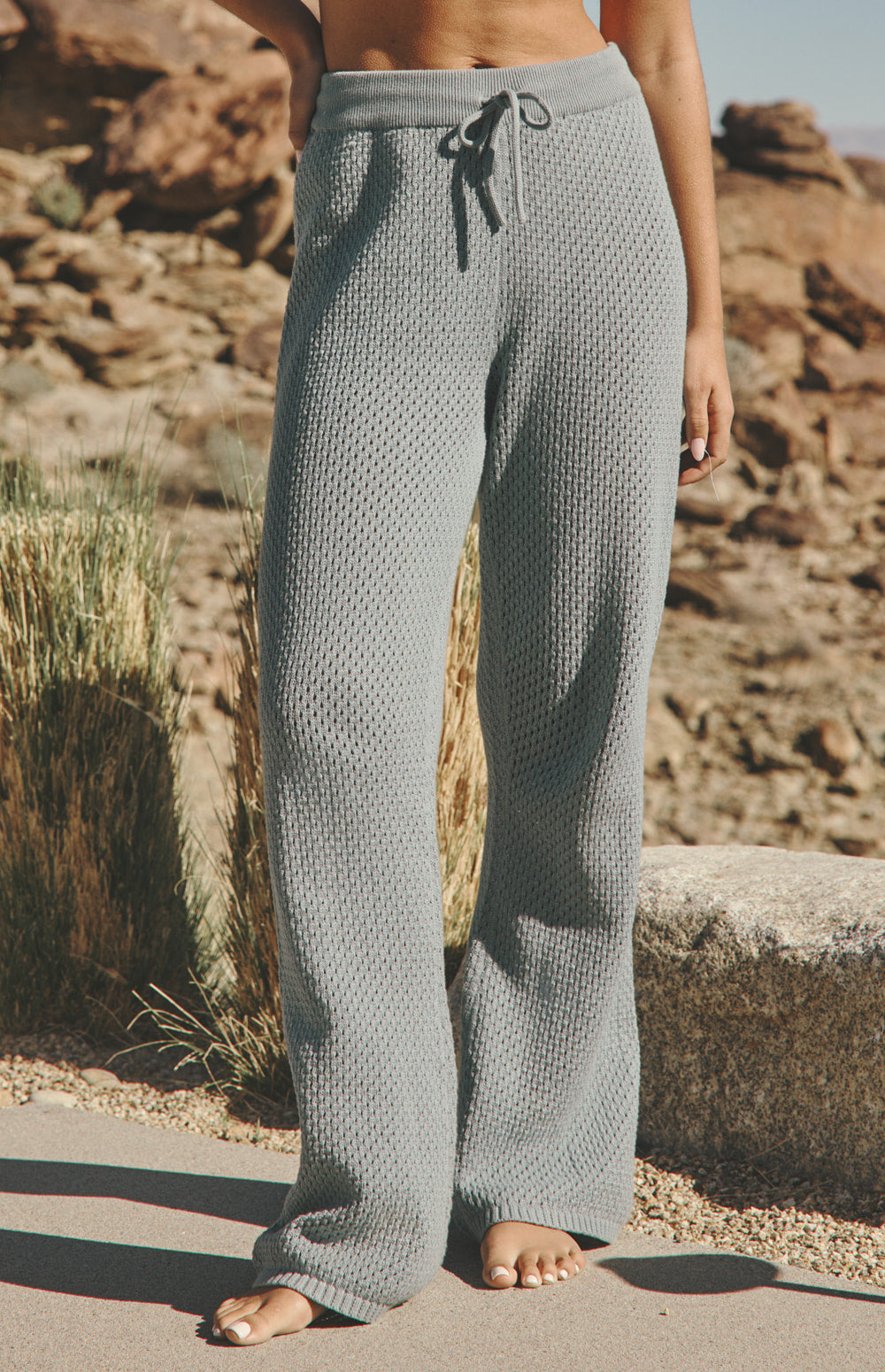 Alp N Rock Brianna Pant, blue straight leg sweater pant with drawstring waist