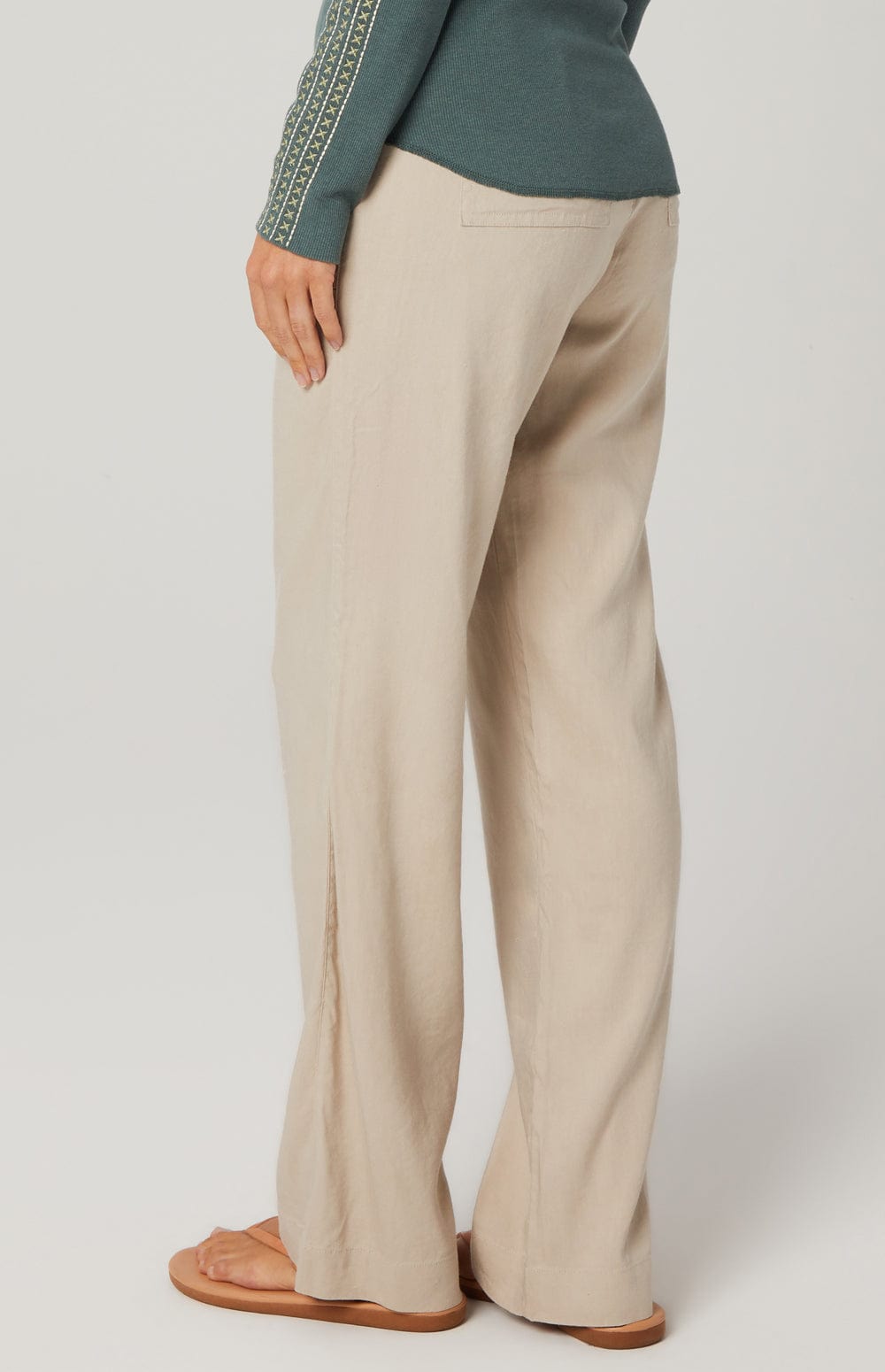 Callie Drawstring Pant by Alp N Rock, Women's Grey Drawstring Wide Leg Linen Pant with Front Pockets