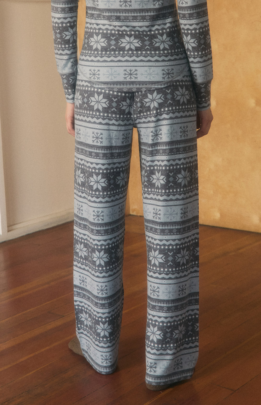 Alp N Rock Delia Lounge Pant, black Fair Isle print pajama pant for women