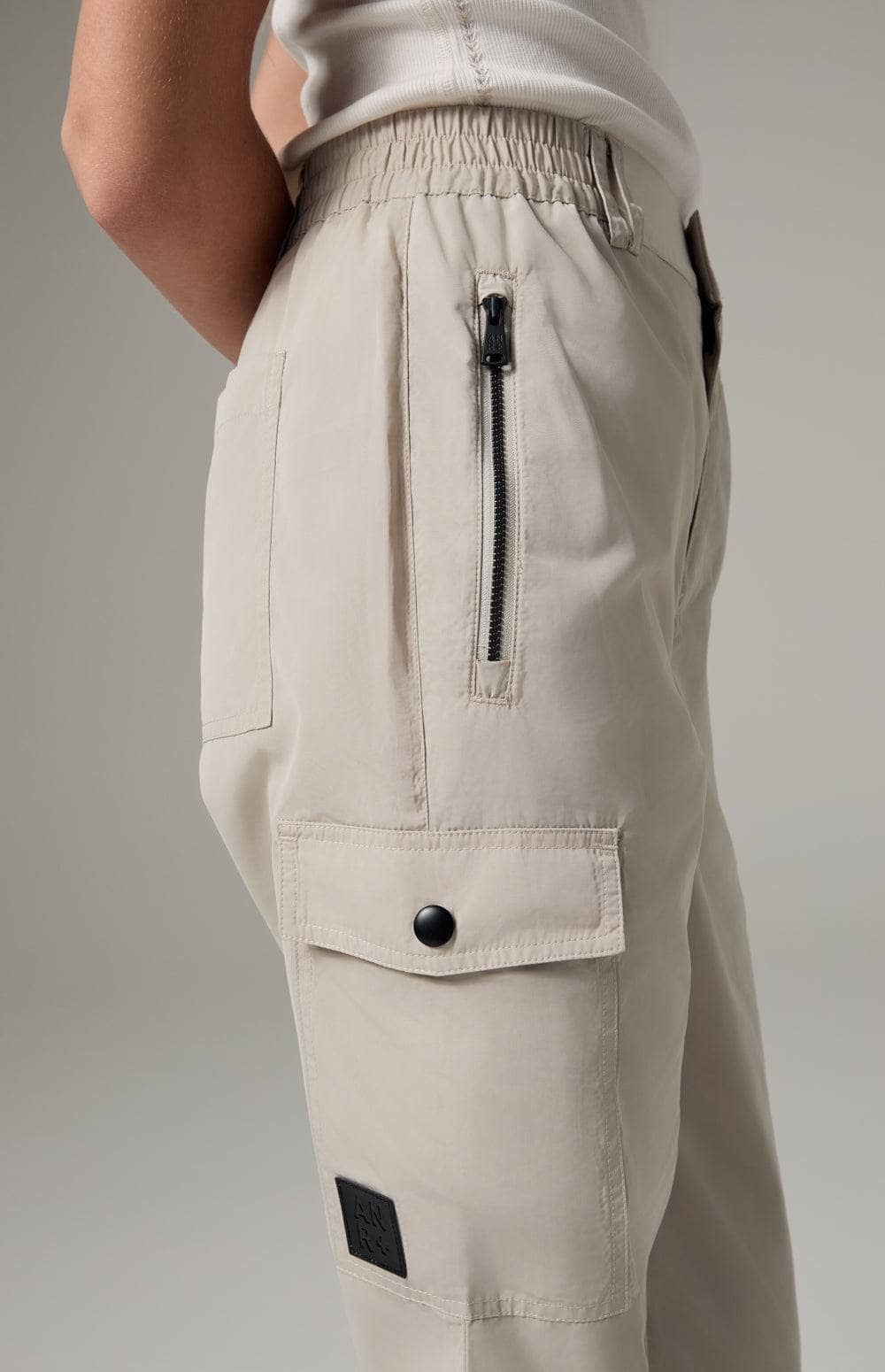 Alp N Rock Frankie Pant, Women's Beige Cargo Pant with Zippered Pockets