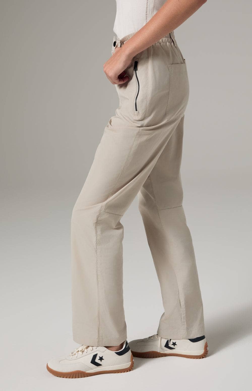 Alp N Rock Frankie Pant, Women's Beige Cargo Pant with Zippered Pockets