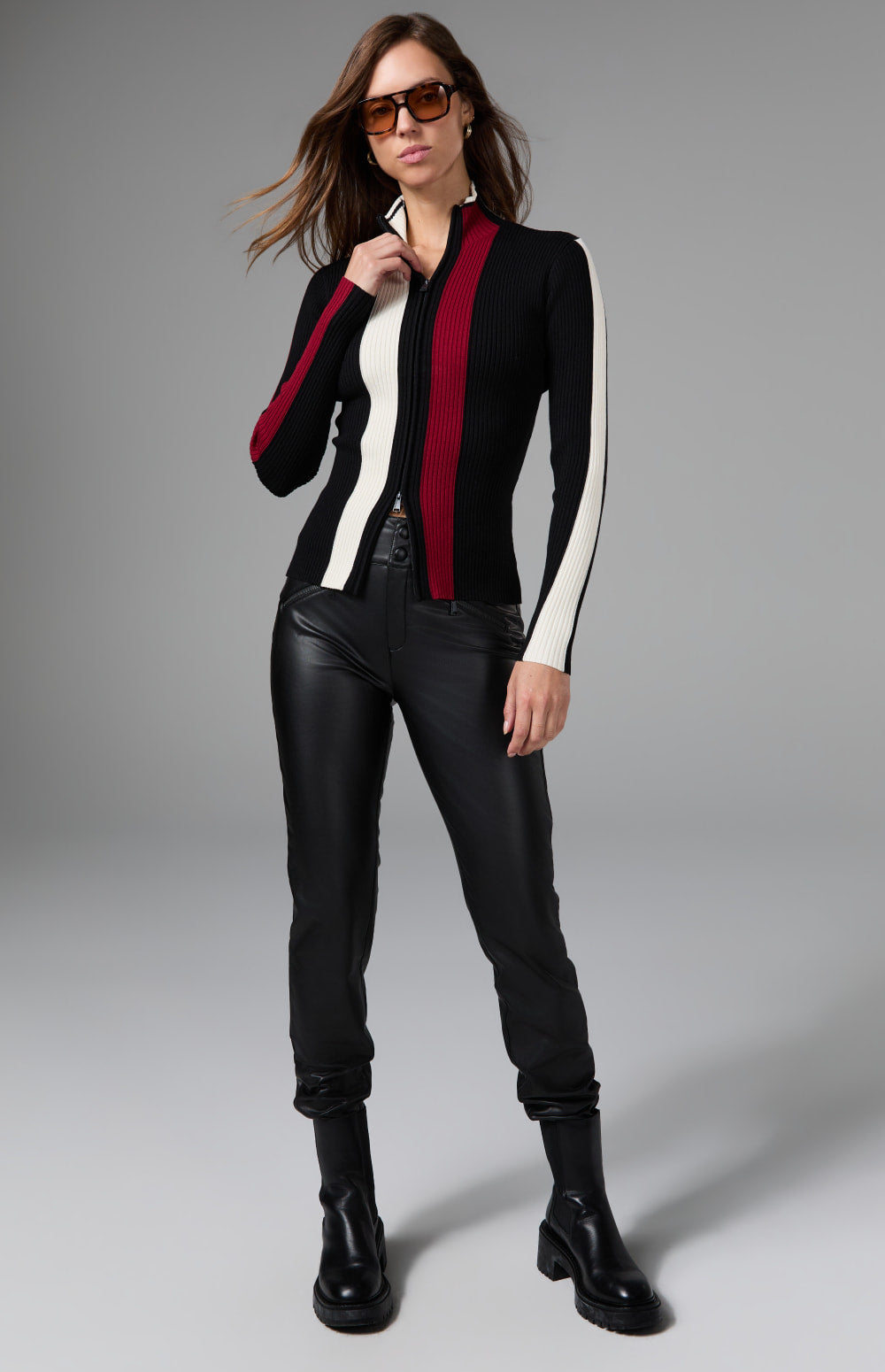 Alp N Rock Geneva Faux Leather Techno Pant, black faux leather fitted pants
