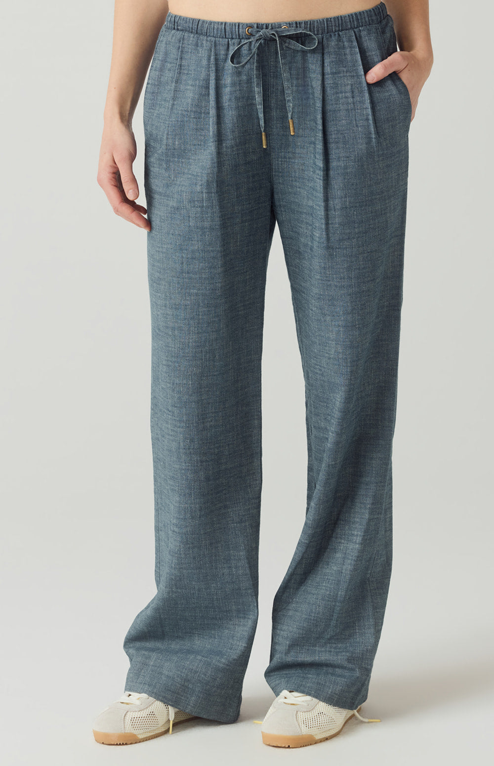 Alp N Rock Jasmine Pant, chambray wide leg drawstring pant for women