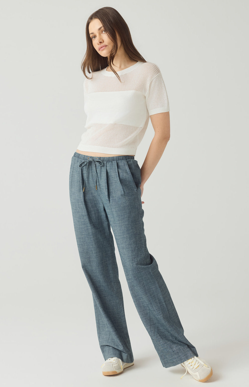 Alp N Rock Jasmine Pant, chambray wide leg drawstring pant for women