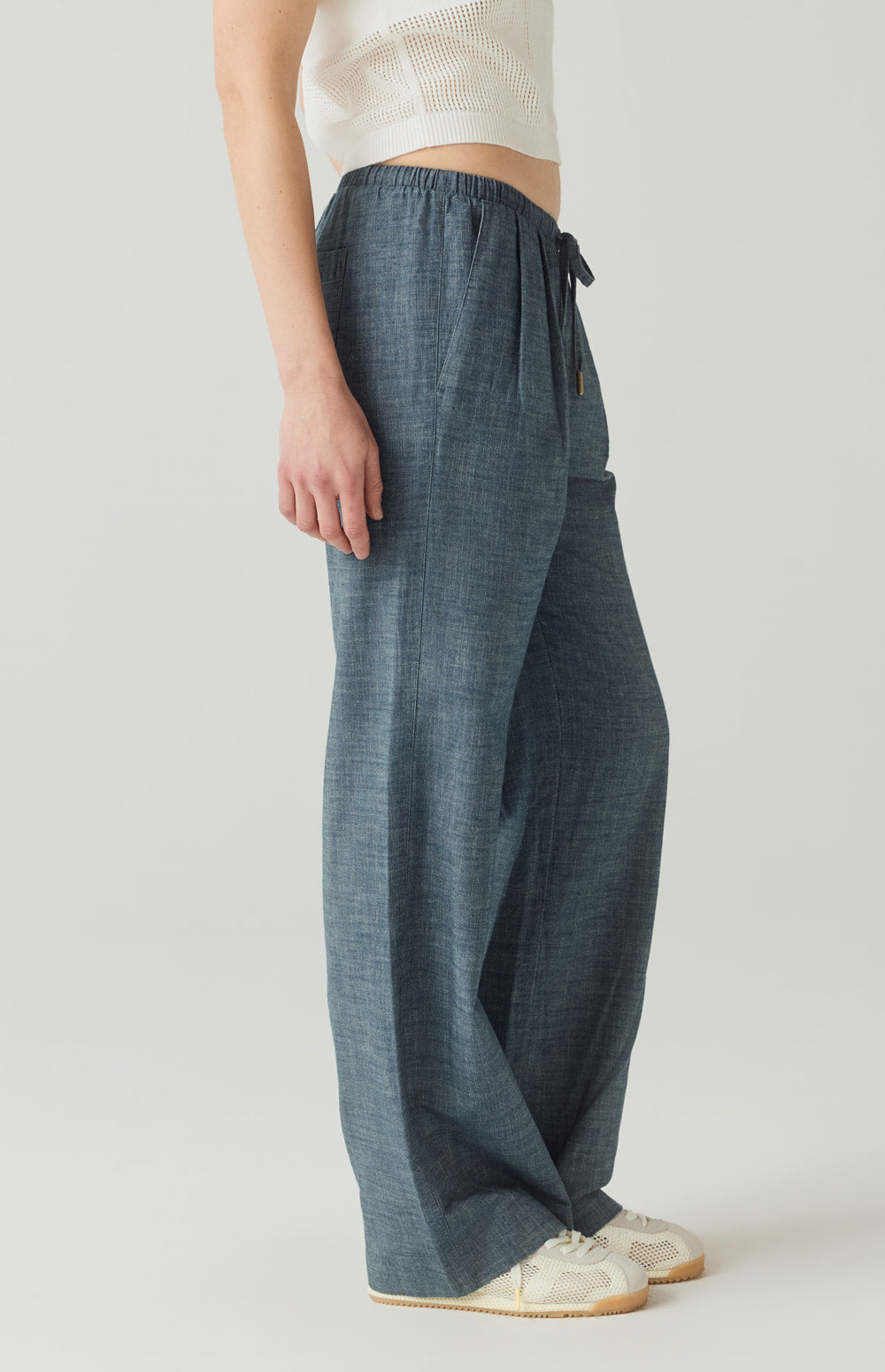 Alp N Rock Jasmine Pant, chambray wide leg drawstring pant for women