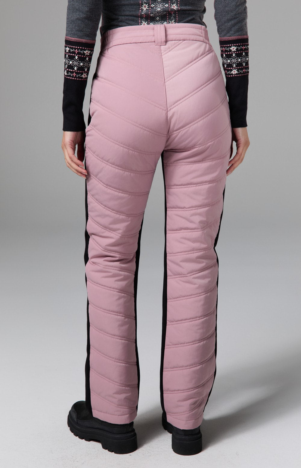 Alp N Rock Kaja Pant, light pink quilted cold weather straight leg pant for women