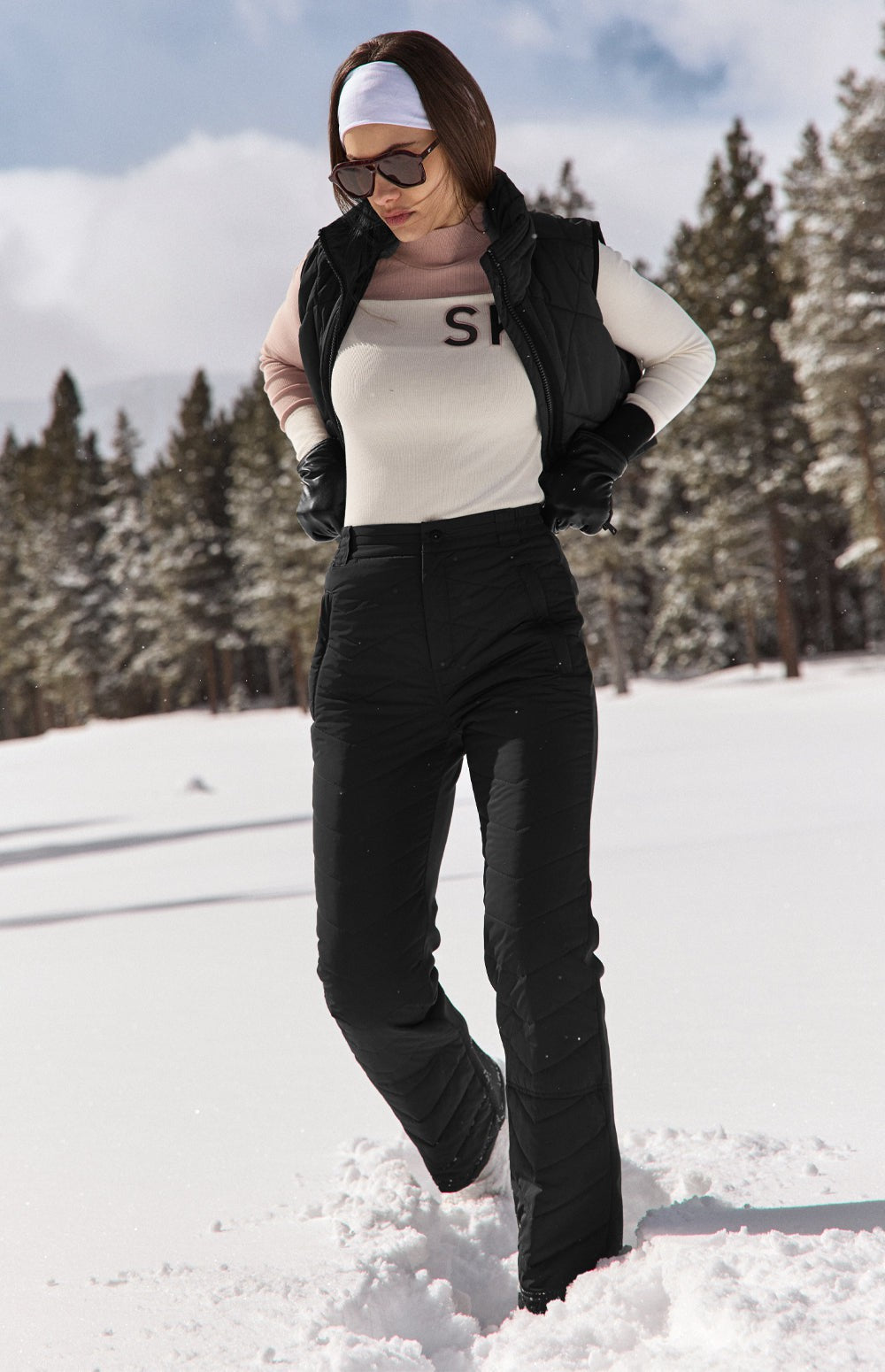 Alp N Rock Madison Ski Pant, black quilted ski snow pant for women
