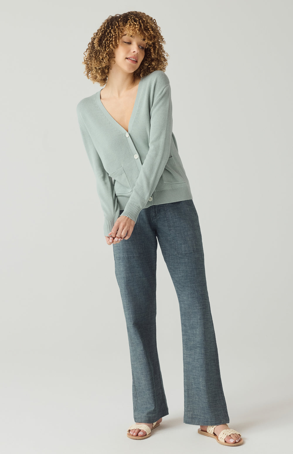 Alp N Rock Paige Pant, wide leg chambray pant for women with front pockets
