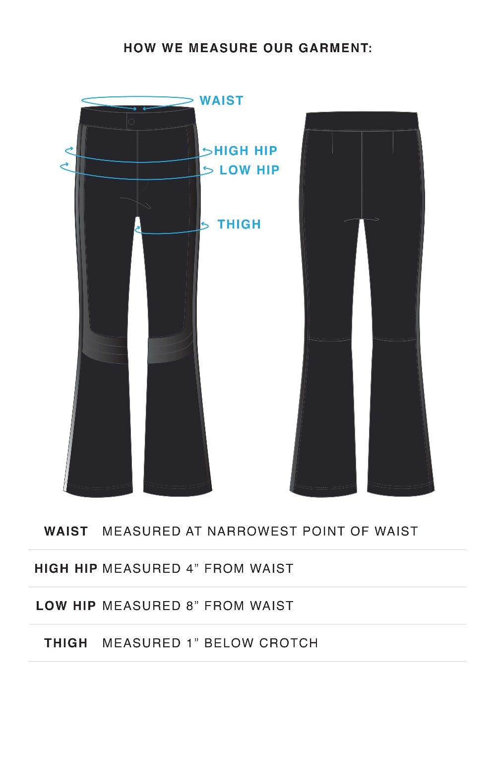 Alp N Rock Sabine Pant, double knit black flare pant for women with faux leather details