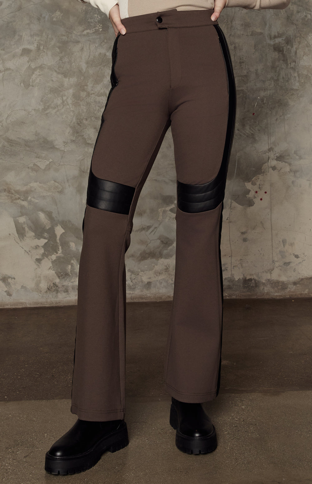 Sabine Double Knit Flare Pant, Coffee | Alp N Rock Alp N Rock Womens Pant Sabine Double Knit Flare Pant | Coffee