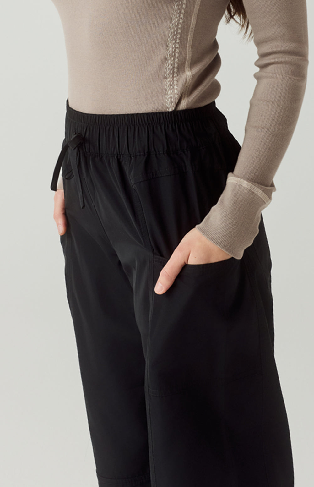 Alp N Rock Suki Pant, lightweight black wide leg cropped pant for women