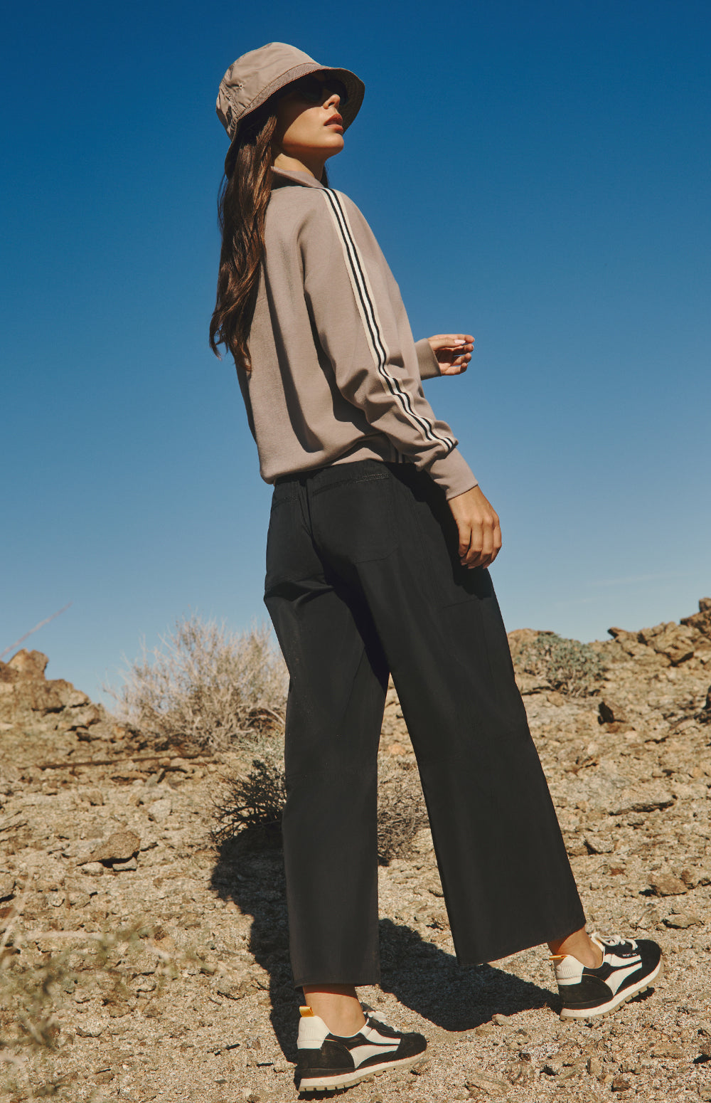 Alp N Rock Suki Pant, lightweight black wide leg cropped pant for women