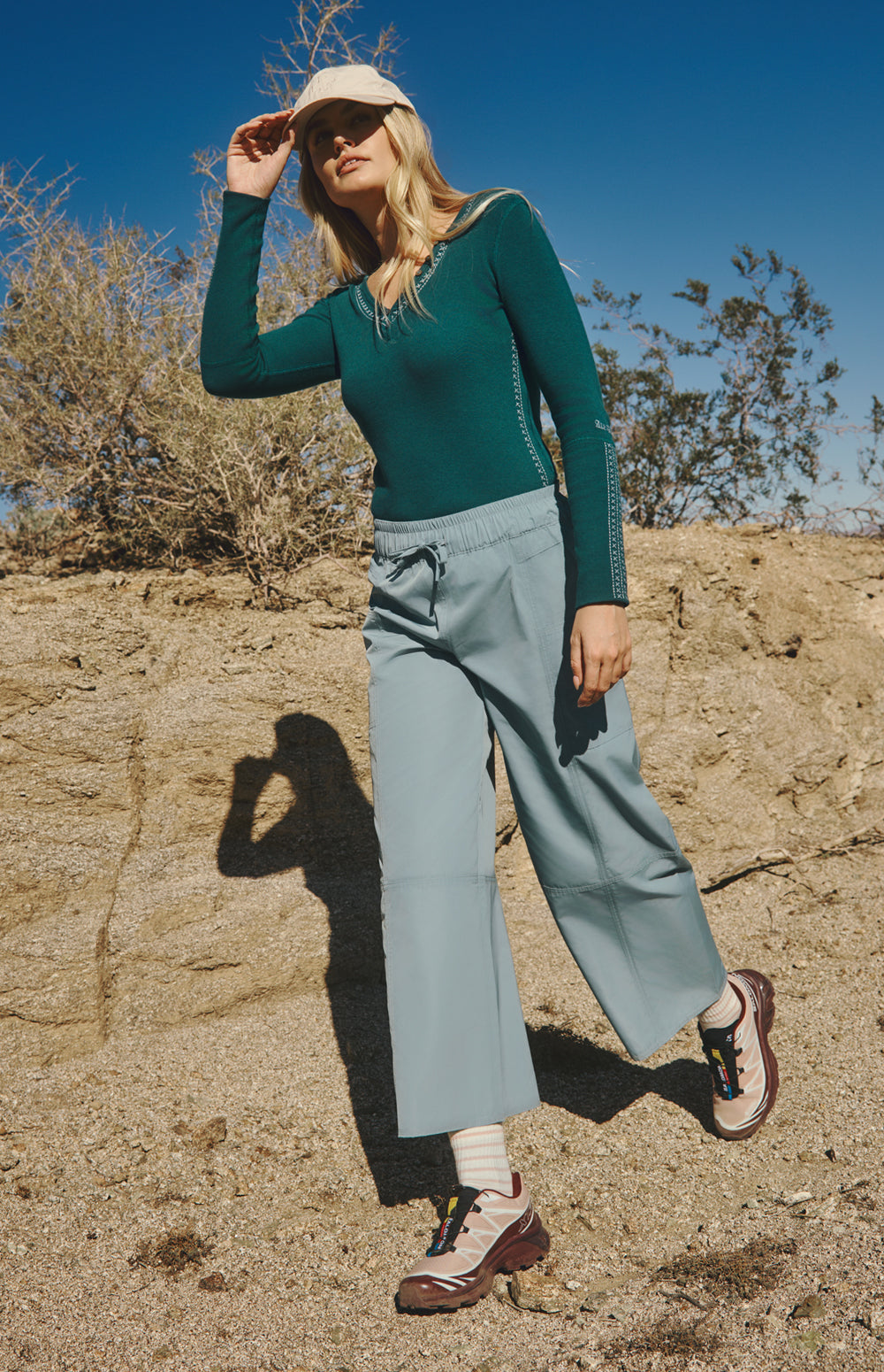 レディースウェア WS DOBBY SUCKER CROPPED PANTS Suki Cropped Pant, Silver Blue | Alp N Rock