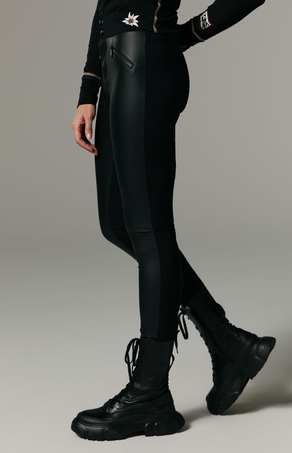 Alp N Rock Zurich Pant, fitted black faux leather pant for women