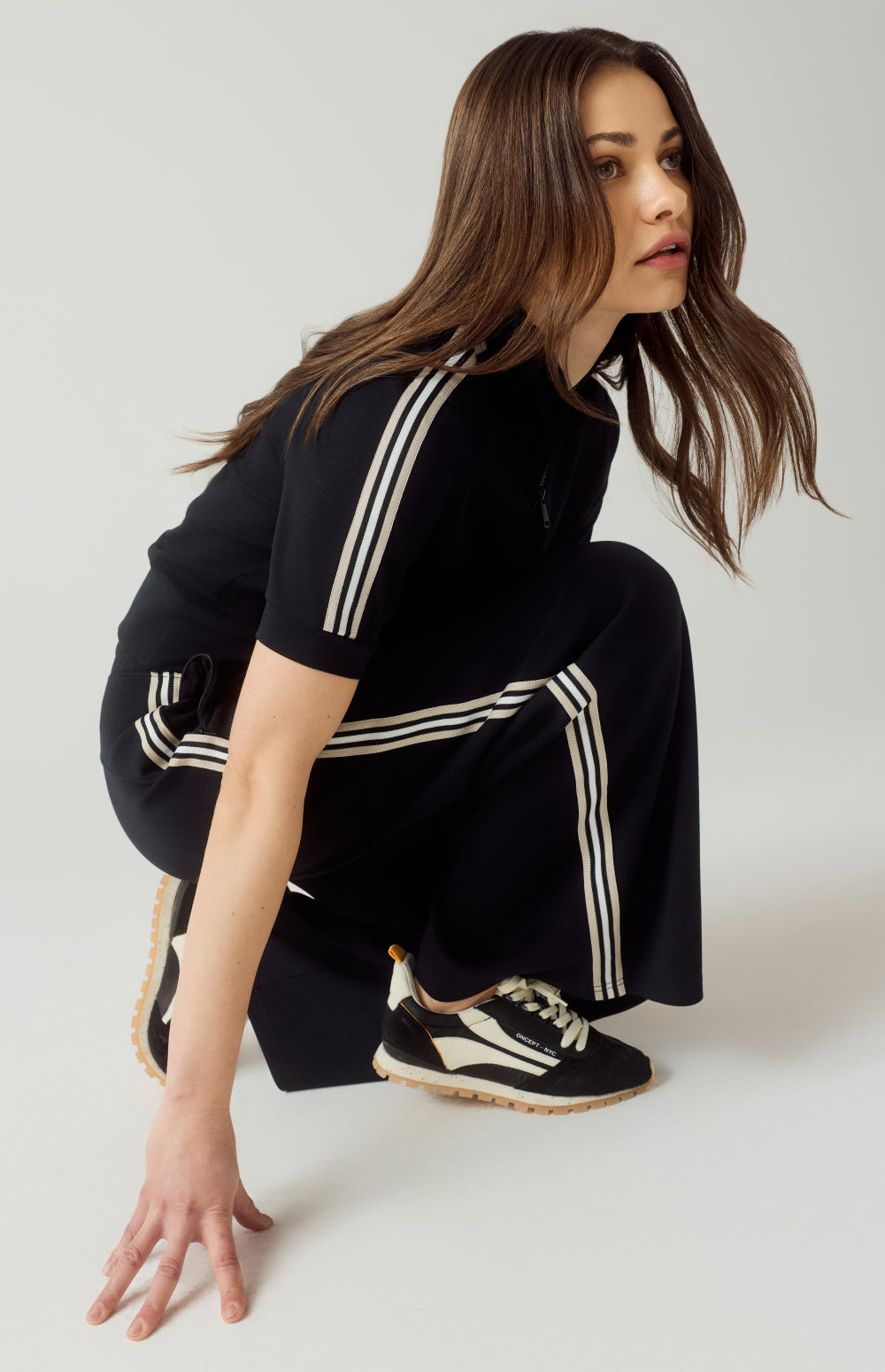 Alp N Rock Amari Half Zip, black mock neck half zip short sleeve shirt for women