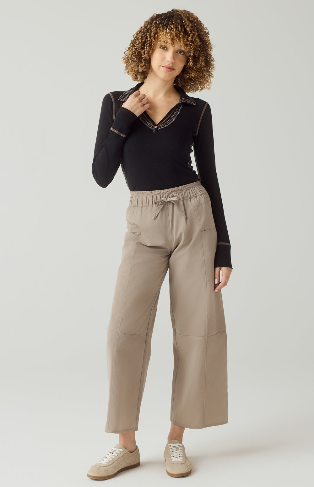 Asher Polo, Black Fossil | Alp N Rock Alp N Rock Womens Shirt Asher Polo | Black/Fossil