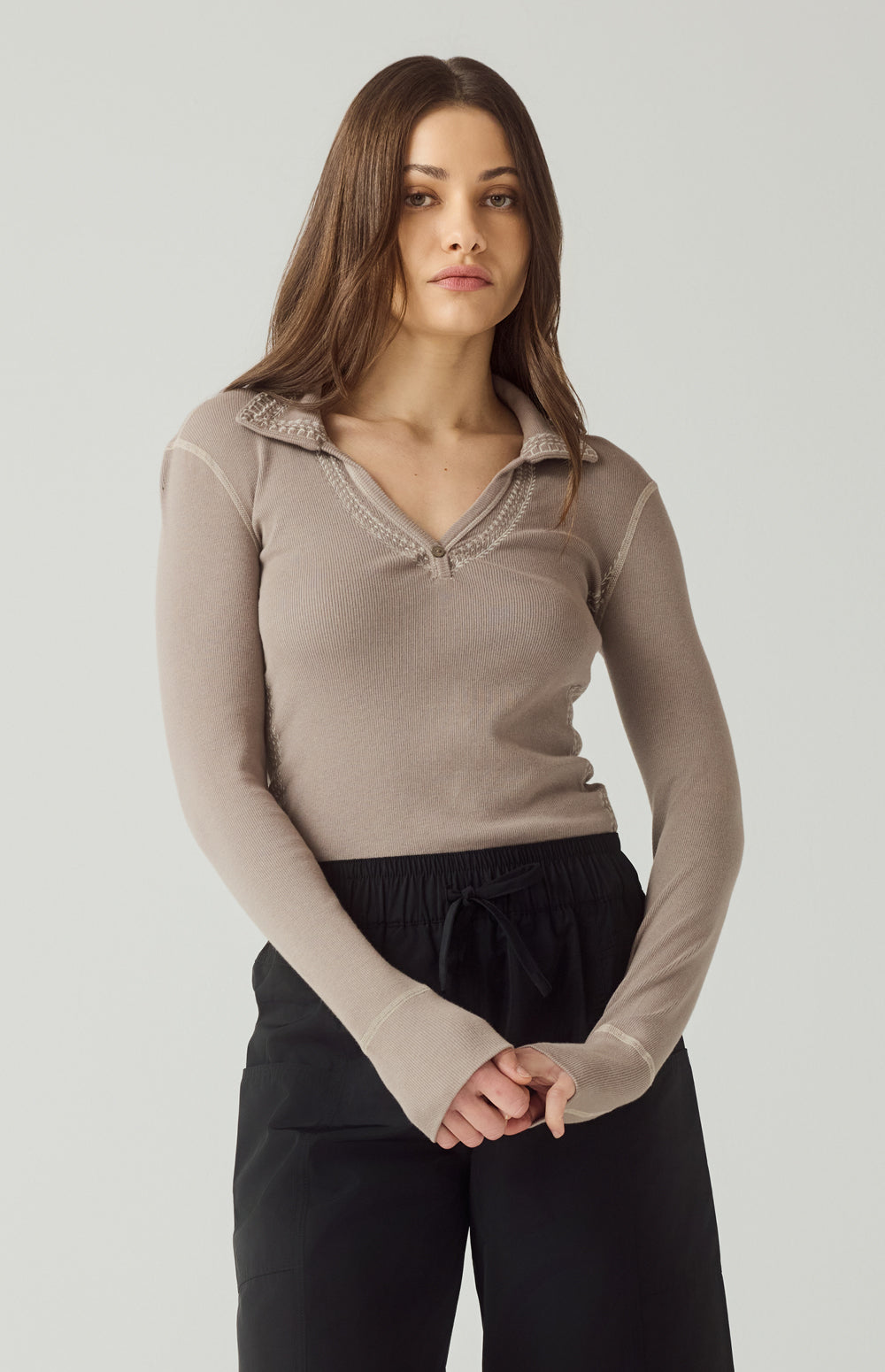 Asher Polo, Fossil | Alp N Rock Alp N Rock Womens Shirt Asher Polo | Fossil