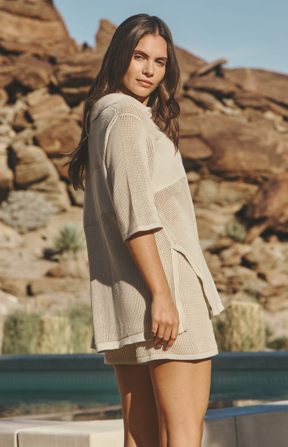 Ayesha Polo Sweater, Pumice | Alp N Rock Alp N Rock Womens Shirt Ayesha Polo Sweater | Pumice