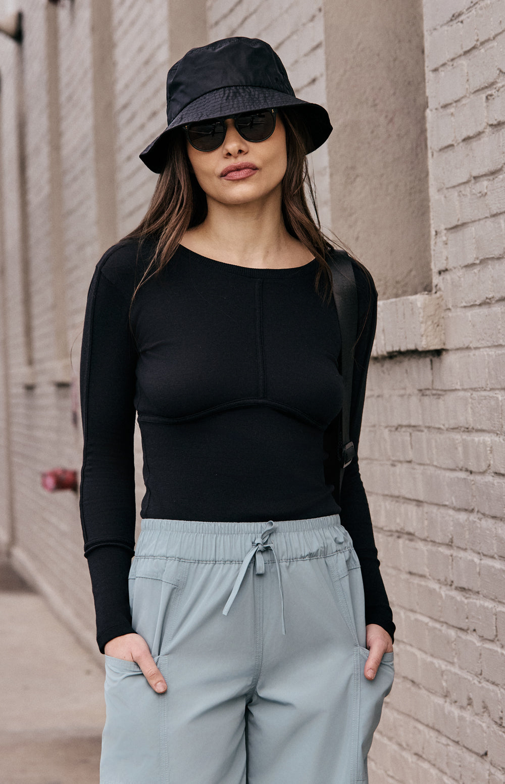 Alp N Rock Delaney Top, black longsleeve crew neck top for women