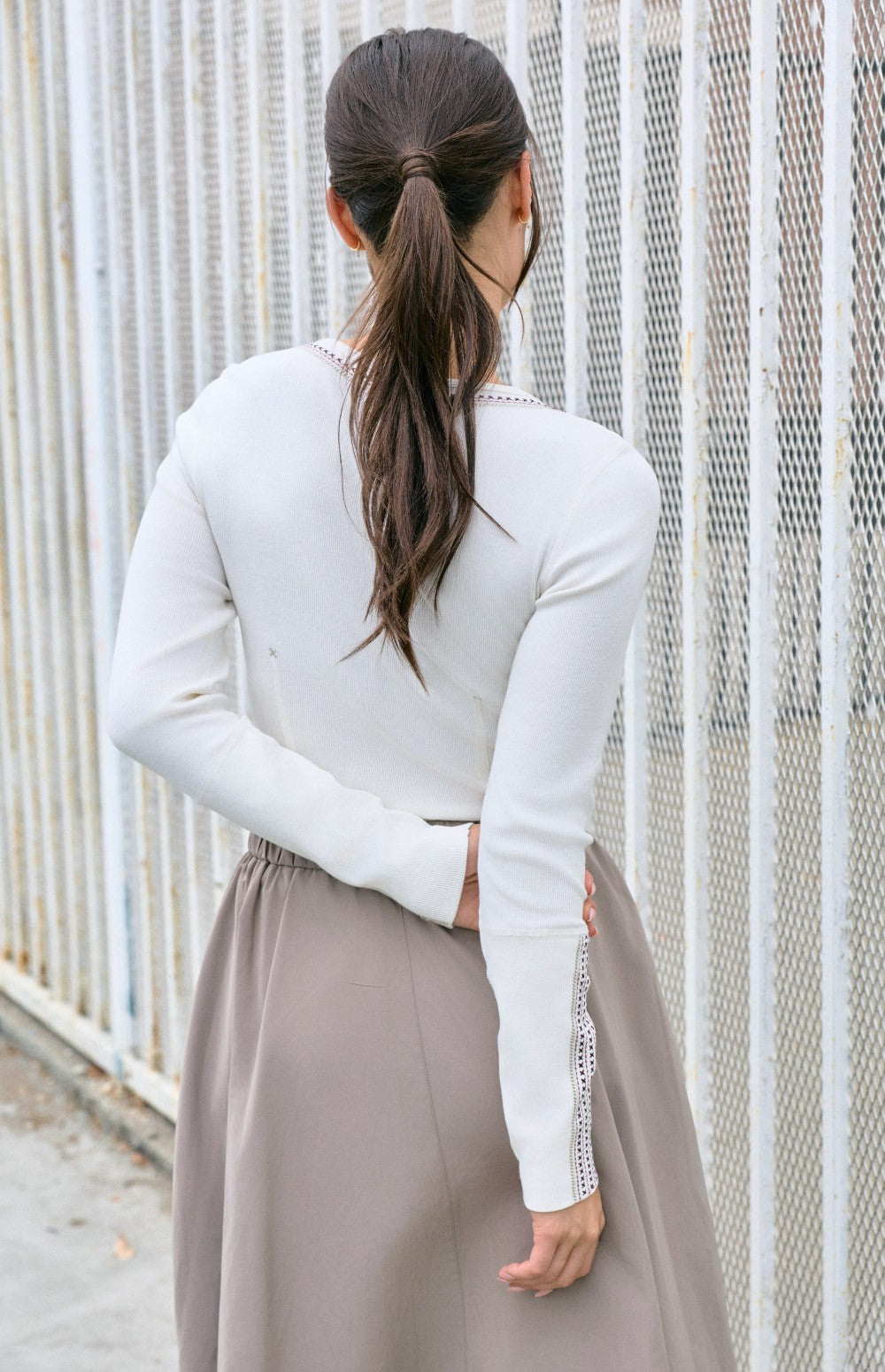 Alp N Rock Hazel Henley Shirt, white longsleeve henley shirt for women