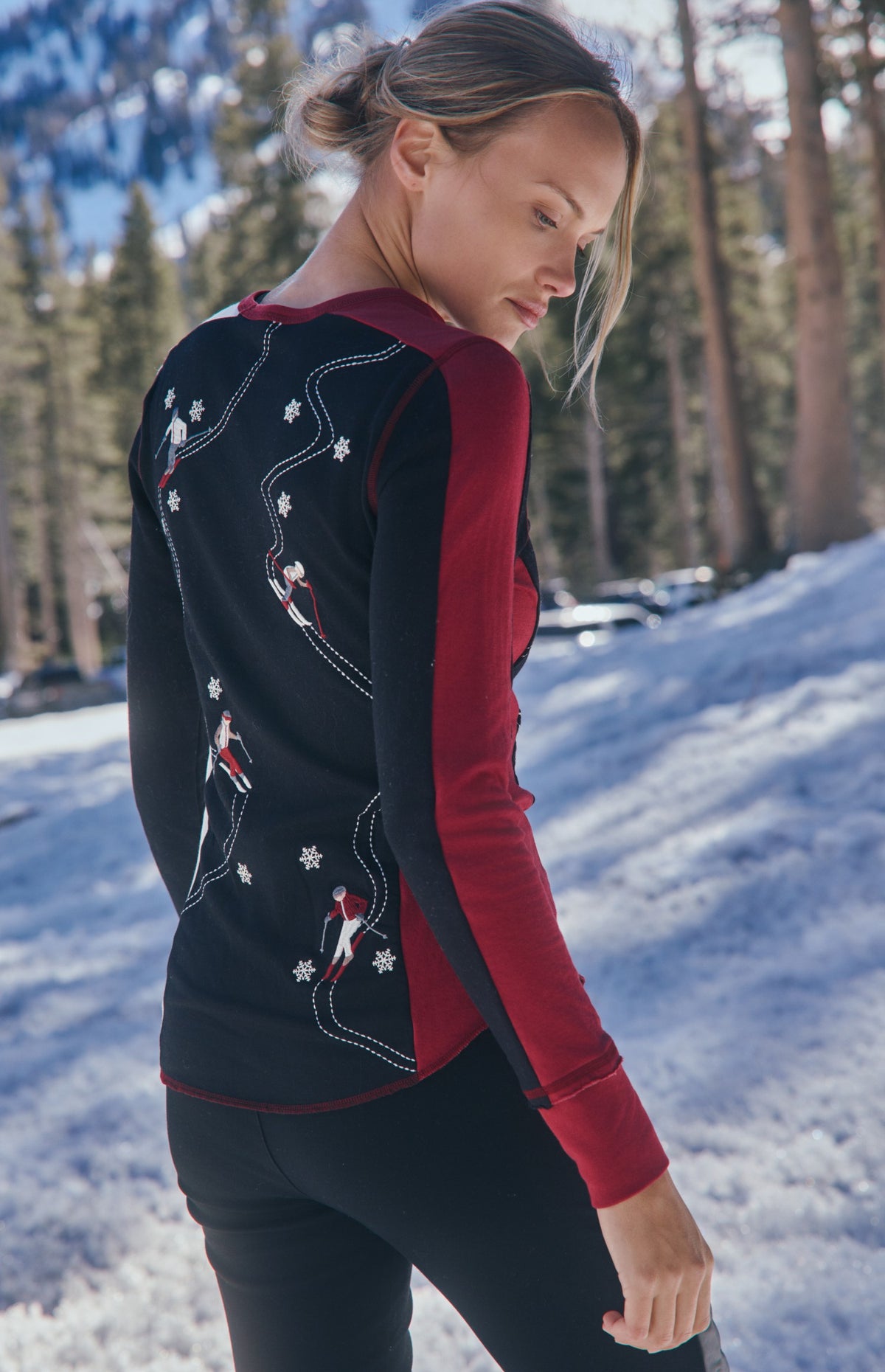 Jessica Crew, Black/Deep Red | Alp N Rock Alp N Rock Womens Shirt Jessica Crew | Black/Deep Red