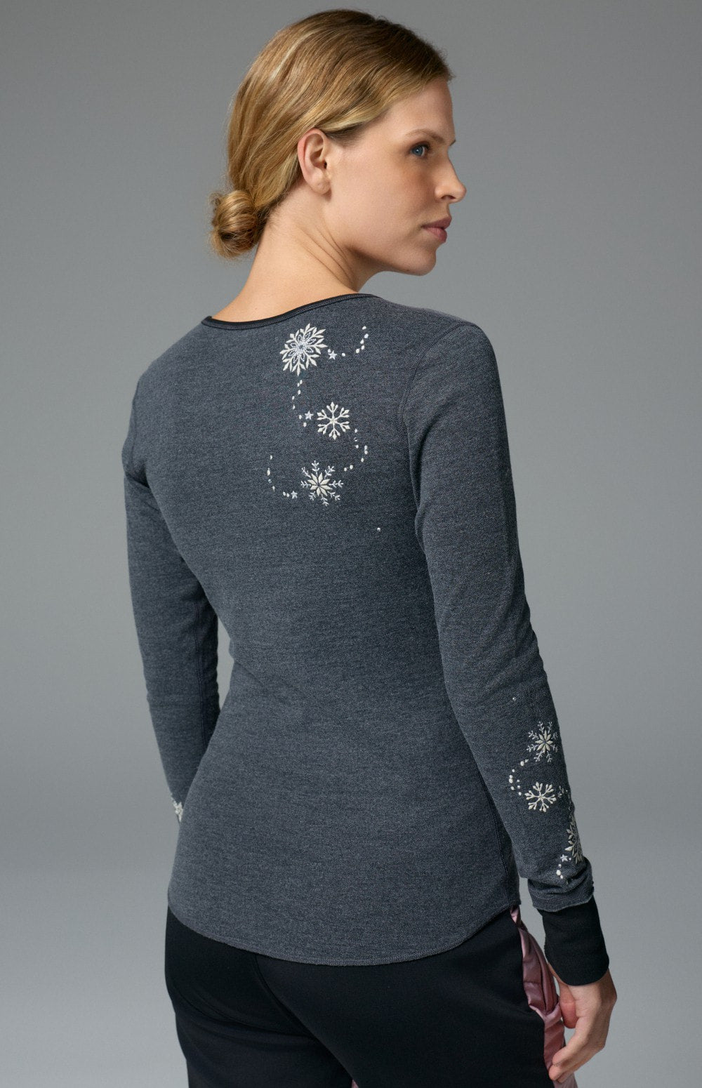 Kiara Henley Shirt, Heather Black | Alp N Rock Alp N Rock Womens Shirt Kiara Henley Shirt | Heather Black