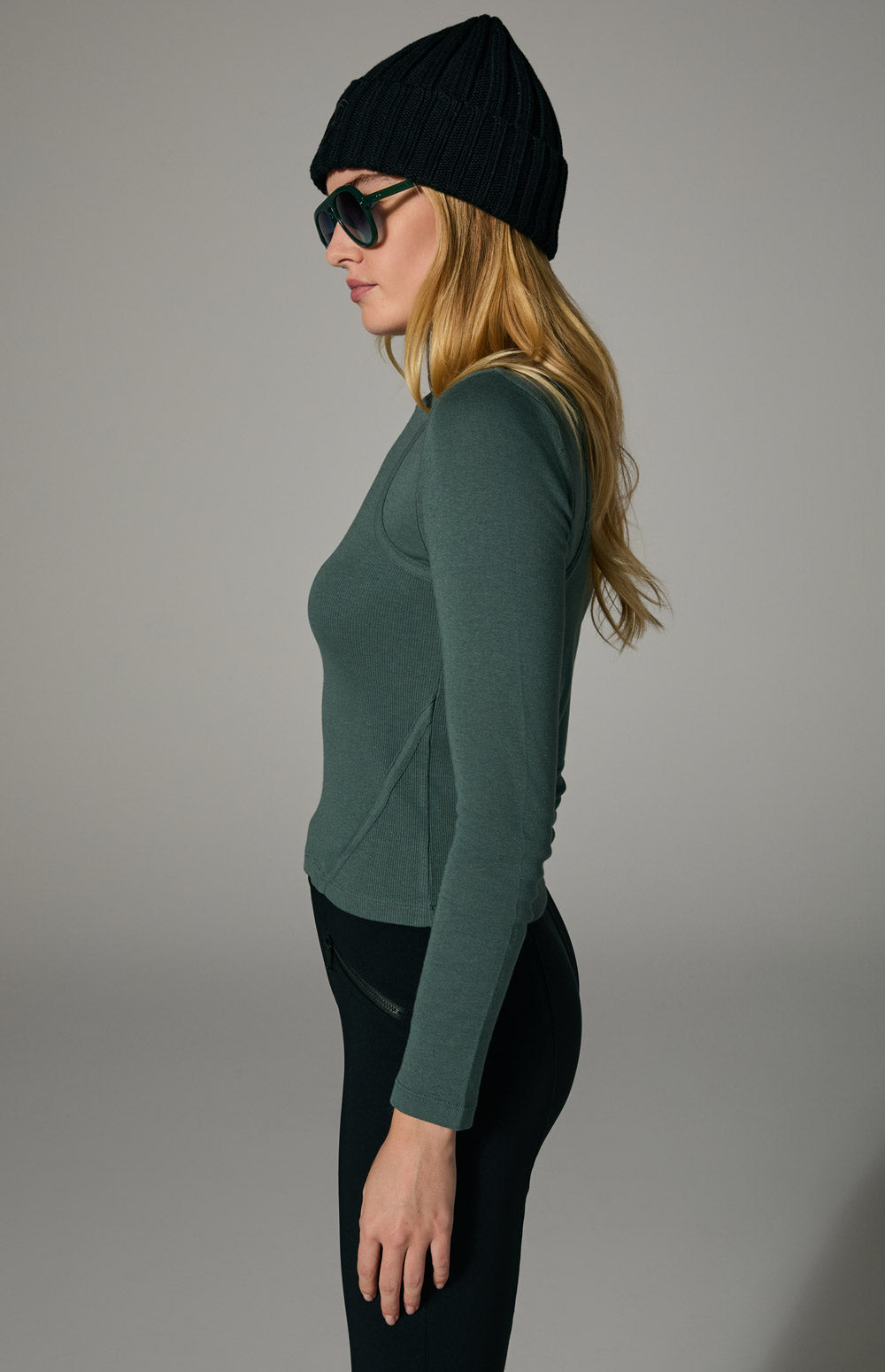 Alp N Rock Laila Shirt, green mock neck longsleeve shirt for women