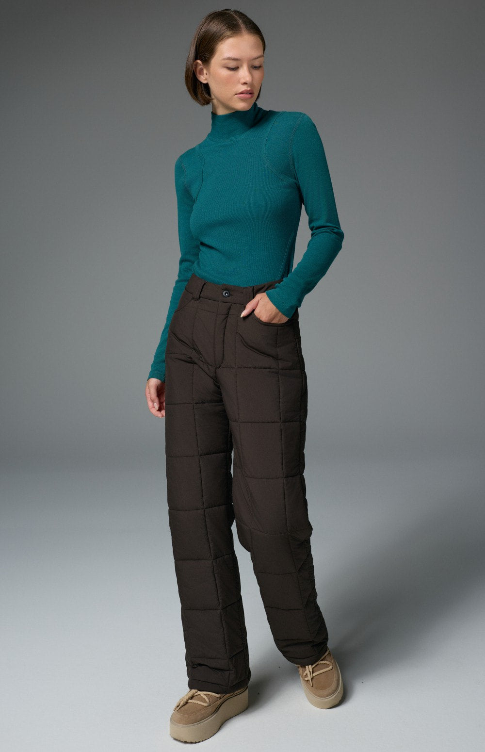 Alp N Rock Laila Longsleeve Mock Neck, teal longsleeve mock neck shirt