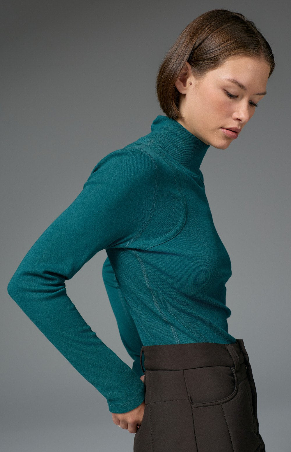 Alp N Rock Laila Longsleeve Mock Neck, teal longsleeve mock neck shirt