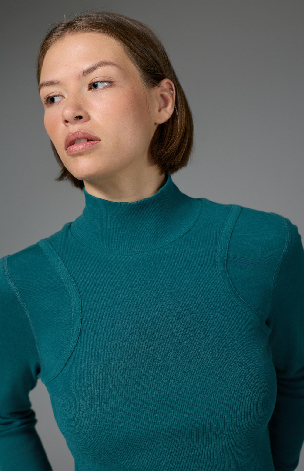 Alp N Rock Laila Longsleeve Mock Neck, teal longsleeve mock neck shirt