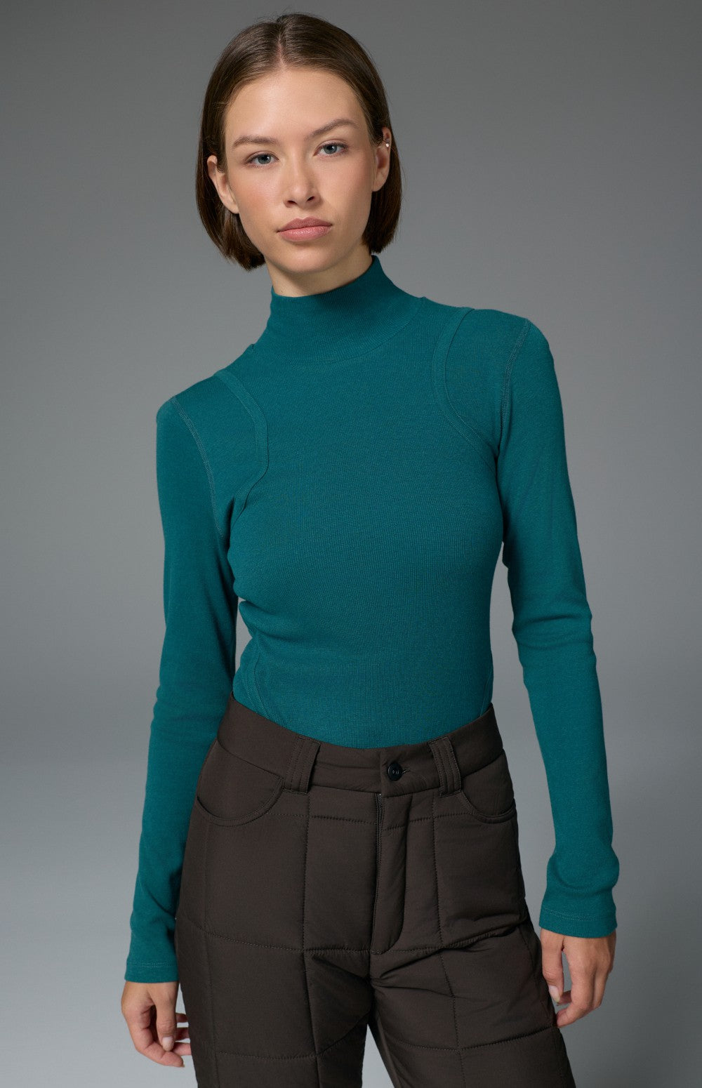 Alp N Rock Laila Longsleeve Mock Neck, teal longsleeve mock neck shirt