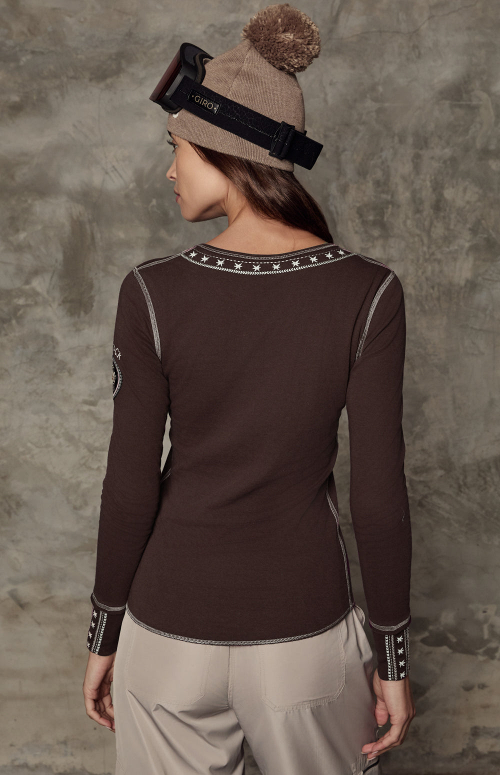 Natasha Henley Shirt, Coffee | Alp N Rock Alp N Rock Womens Shirt Natasha Henley Shirt | Coffee