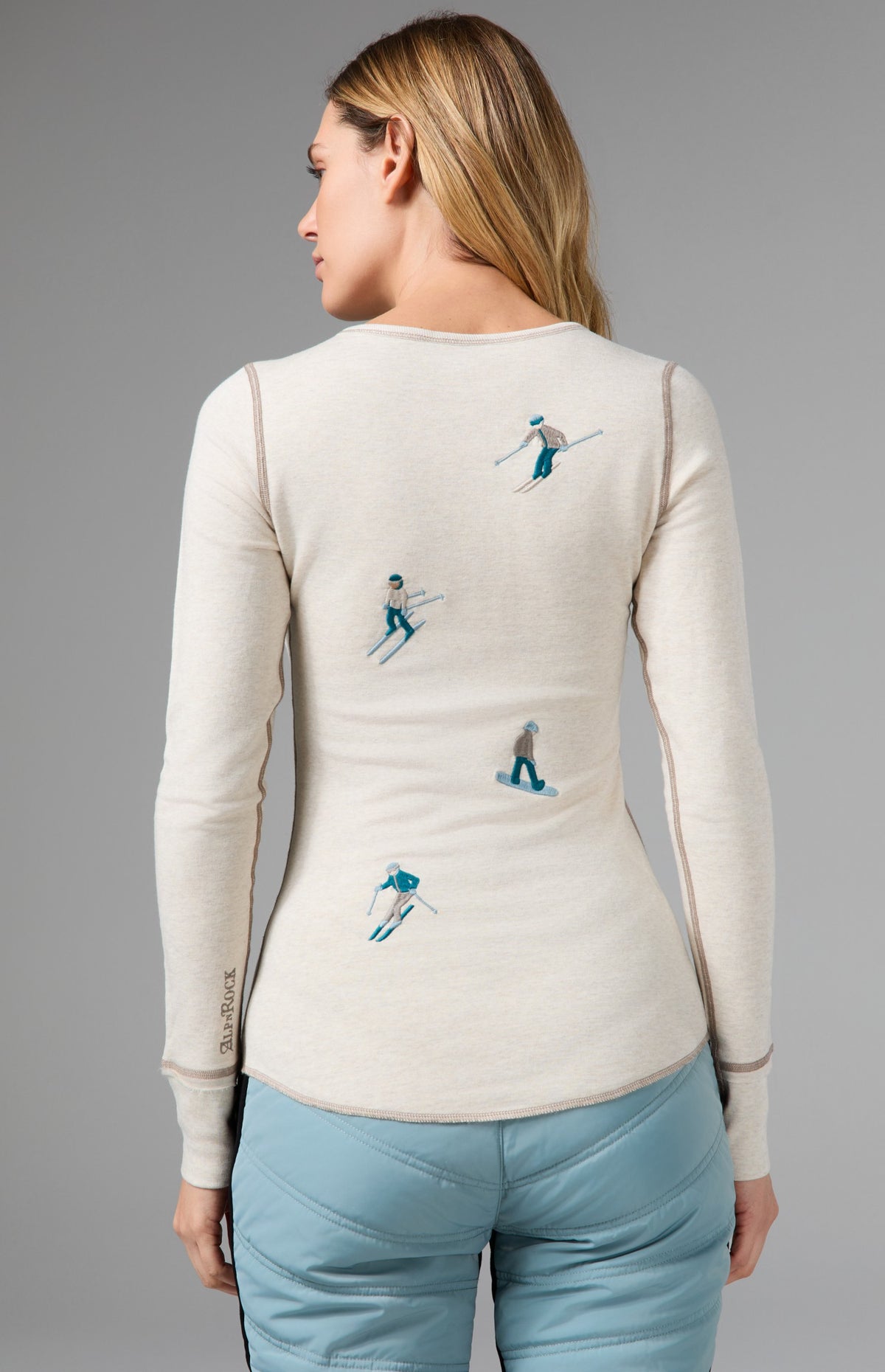 Slope II Henley Shirt, Heather Ivory/Fossil | Alp N Rock Alp N Rock Womens Shirt Slope II Henley Shirt | Heather Ivory/Fossil