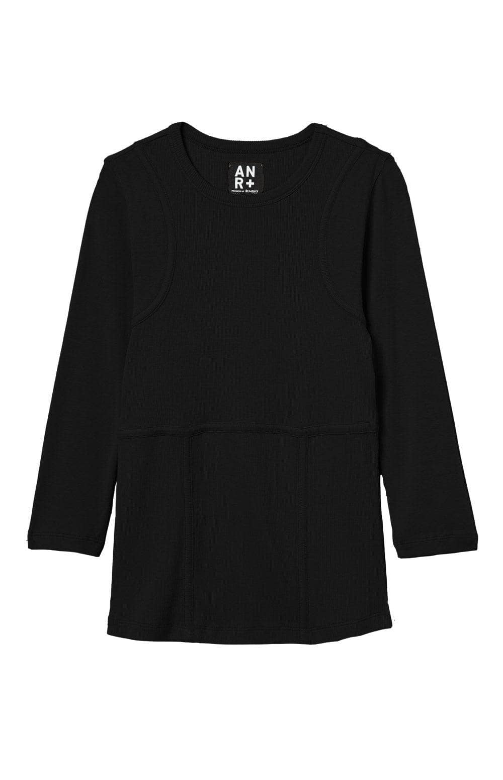 Alp N Rock Tara Crew, Women's Black Long Sleeve Shirt with Stitching Detail at the Chest and Bodice