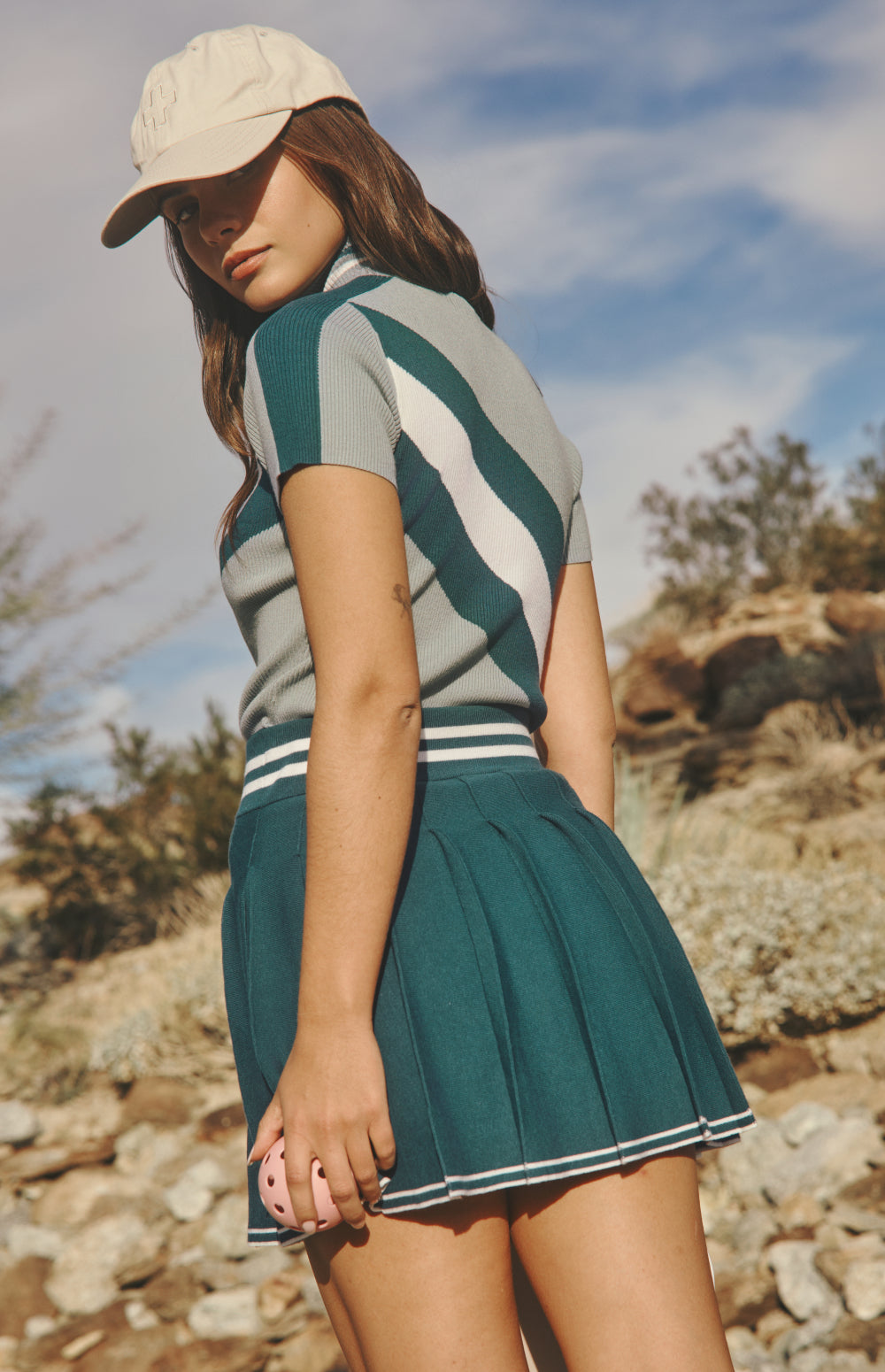 Alp N Rock Casey Skirt, teal pleated skirt for women