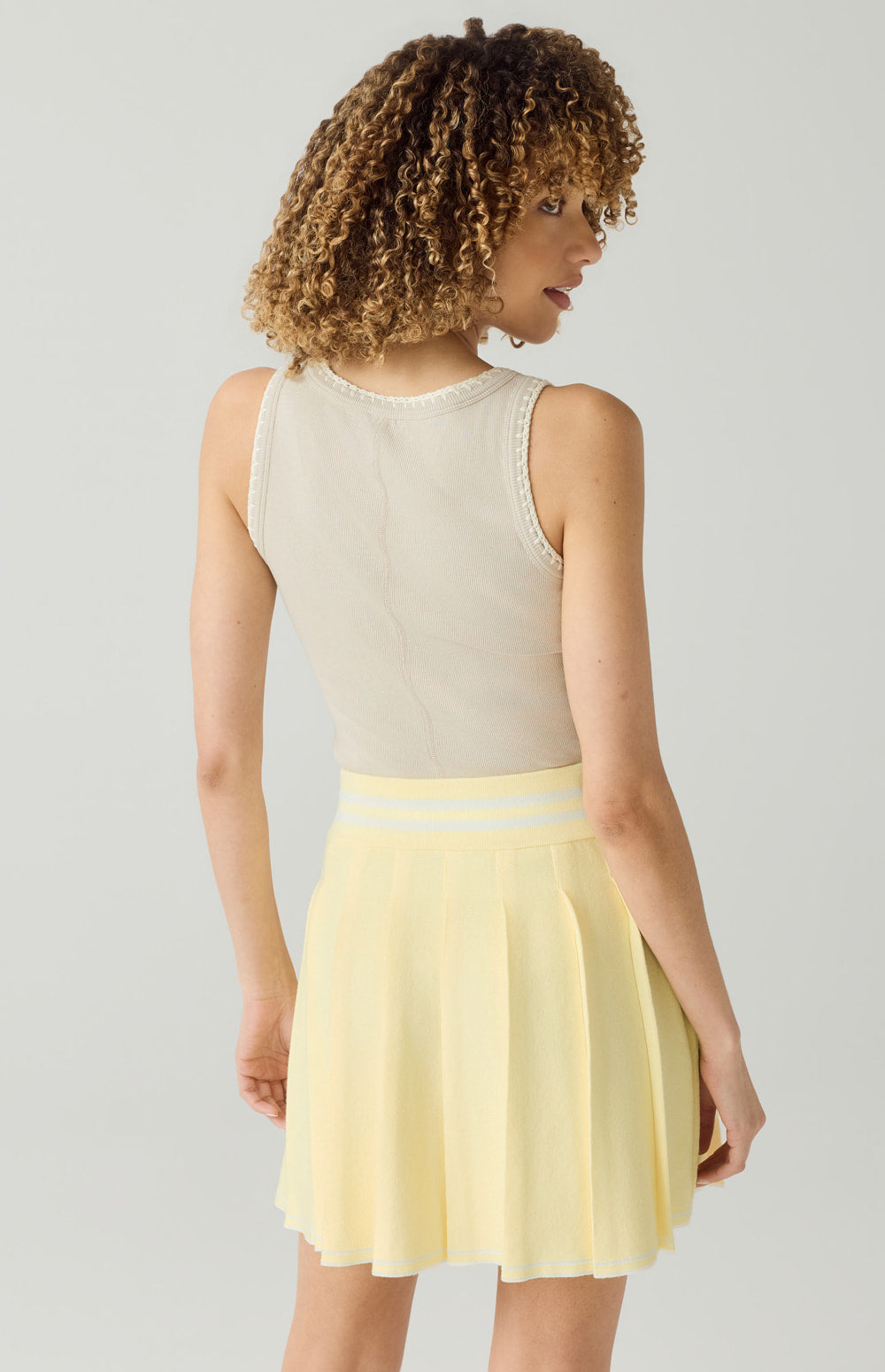 Casey Pleated Sweater Skirt, Soft Yellow | Alp N Rock Alp N Rock Womens Skirt Casey Pleated Sweater Skirt | Soft Yellow