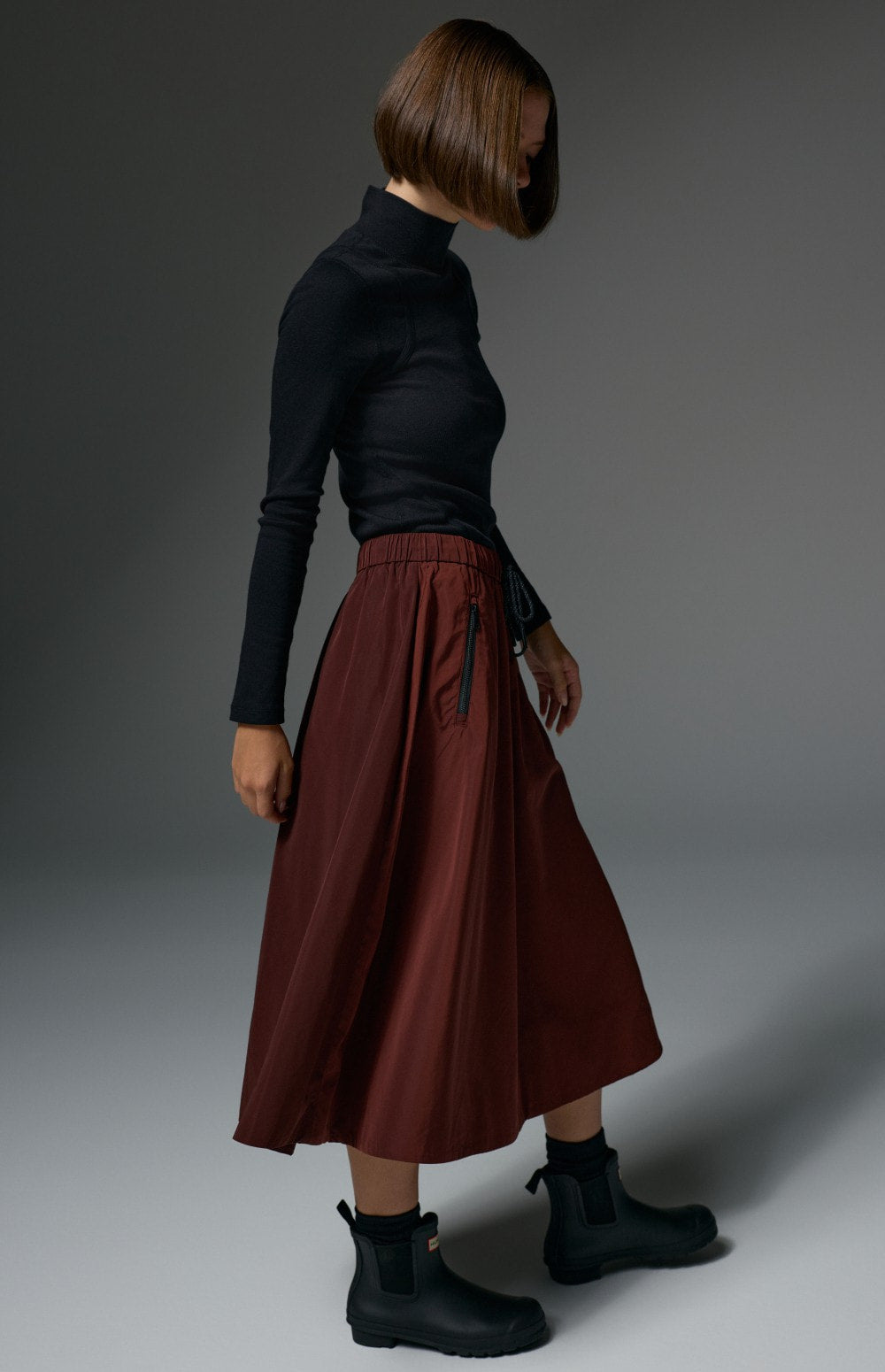 Chelsea Gathered Midi Skirt, Russet | Alp N Rock Alp N Rock Womens Skirt Chelsea Gathered Midi Skirt | Russet