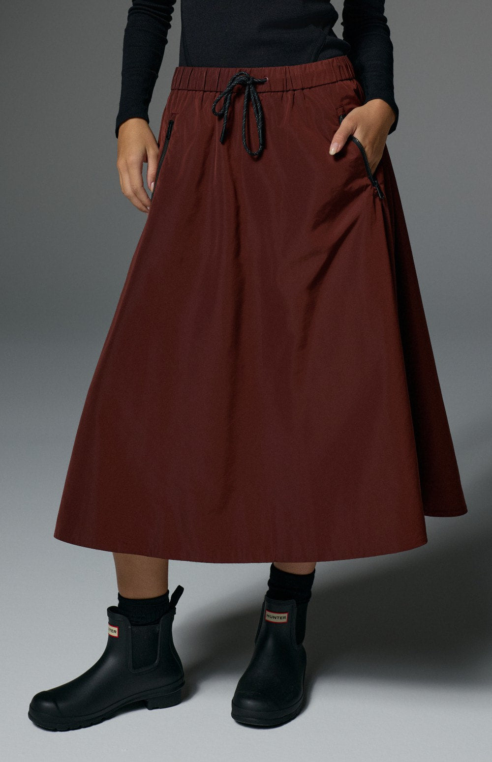 Chelsea Gathered Midi Skirt, Russet | Alp N Rock Alp N Rock Womens Skirt Chelsea Gathered Midi Skirt | Russet