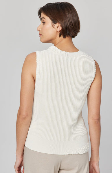 Ivory Sweater Knit Top - Button-Up Sweater Tank - Knit Tank Top - Lulus
