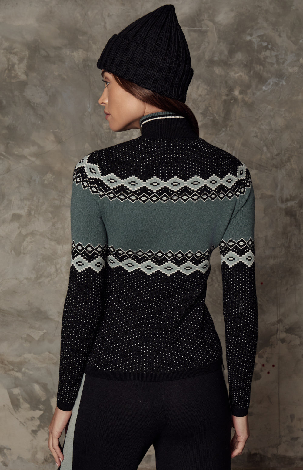 Aurora Mock Neck Ski Sweater, Eucalyptus | Alp N Rock Alp N Rock Womens Sweater Aurora Mock Neck Ski Sweater | Eucalyptus