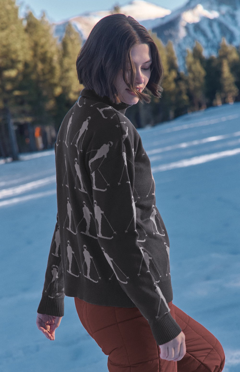Dani Vintage Ski Sweater, Coffee | Alp N Rock Alp N Rock Womens Sweater Dani Vintage Ski Sweater | Coffee